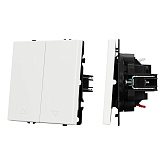 ARL NOBE Выключатель управления шторами 2 кл софт-тач белый кварц SWT-MKR2-SFPL-WH (250V, 10A) (Arlight, -)