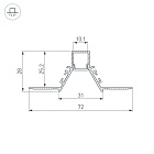Профиль COMFORT10-V-FANTOM-2000 ANOD (Arlight, Алюминий) Lednikoff