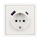 Механизм розетки с USB зарядкой SCT-NOBE-MUAC-SFPL-WH (230V, 16A) (Arlight, Белый кварц) Lednikoff
