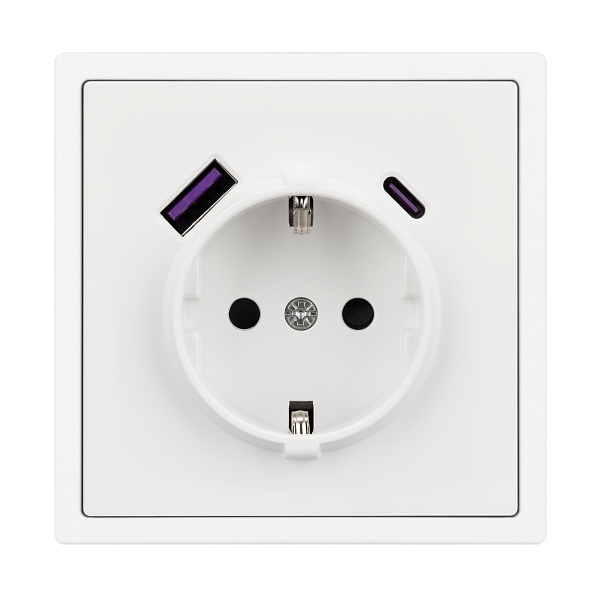 Механизм розетки с USB зарядкой SCT-NOBE-MUAC-SFPL-WH (230V, 16A) (Arlight, Белый кварц) Lednikoff