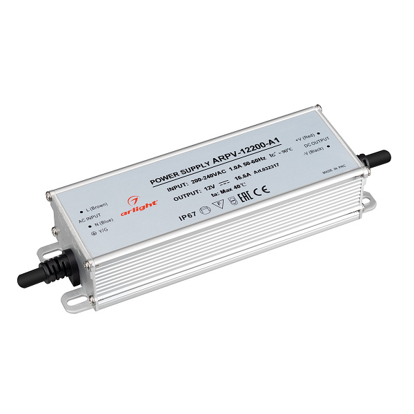 Блок питания ARPV-12200-A1 (12V, 16.6A, 200W) (Arlight, IP67 Металл, 3 года) Lednikoff