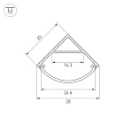 Профиль SL-KANT-H20-2000 BLACK (Arlight, Алюминий) Lednikoff
