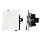 Механизм выключателя двухклавишный непроходной SWT-TENDO-MK02-SFPL-WH (230V, 10A) (Arlight, Матовый белый)