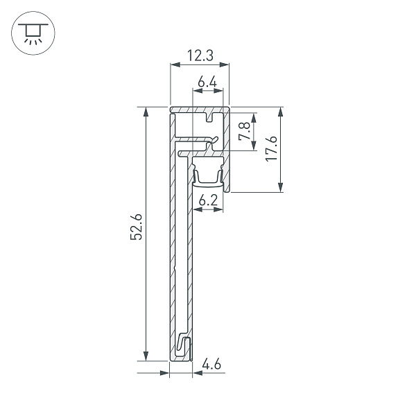 Профиль PLINTUS-H54B-2000 WHITE (Arlight, Алюминий) Lednikoff