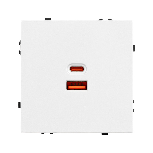 ARL NOBE USB Розетка тип A+C софт-тач белый кварц SCT-MUAC-SFPL-FC-WH (65W, QC3) (Arlight, -) Lednikoff