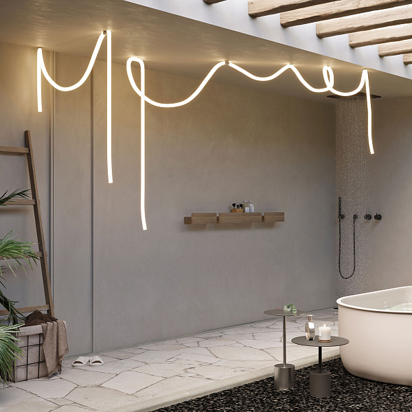 Светодиодная лента герметичная MOONLIGHT-TOP-M768-D25mm 24V White-MIX 360deg (14.4 W/m, IP65, 2216, 5m, wire x1) (Arlight, Вывод прямой, 3 года)