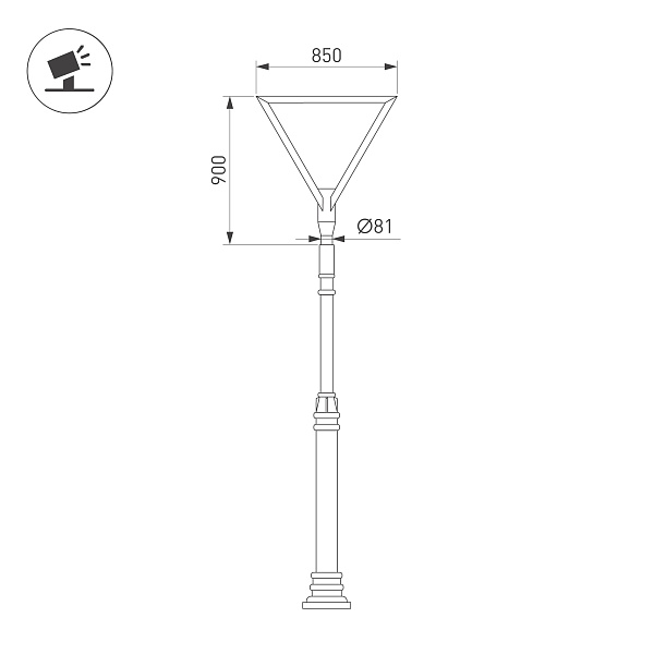 Светильник OXOR-TRILEIS-900x850х80-25W Day4000 (BK, 120 deg, 230V) IP65  (Arlight, -) Lednikoff