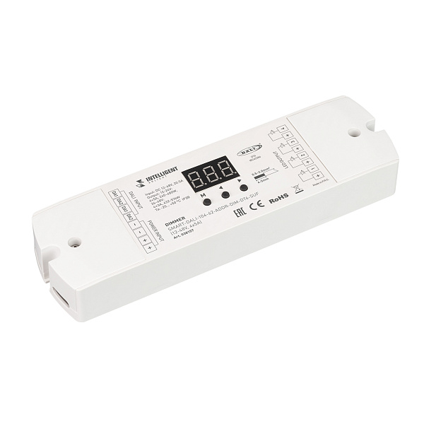 INTELLIGENT ARLIGHT Диммер SMART-DALI-104-62-ADDR-DIM-DT6-SUF (12-48V, 4x5A) (IARL, IP20 Пластик, 5 лет) Lednikoff