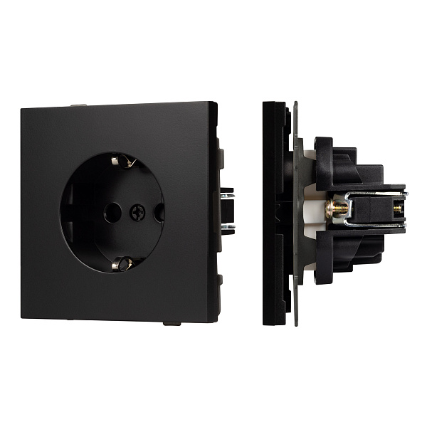 Механизм электрической розетки SCT-TENDO-MEU1-PL-BK (230V, 16A) (Arlight, Черный) Lednikoff