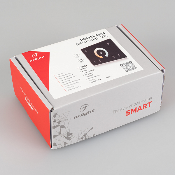 Панель Sens SMART-P81-MIX Black (230V, 4 зоны, 2.4G) (Arlight, IP20 Пластик, 5 лет) Lednikoff