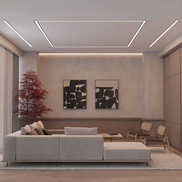 Профиль с экраном SL-LINIA62-F-2500 BLACK+OPAL (Arlight, Алюминий) Lednikoff