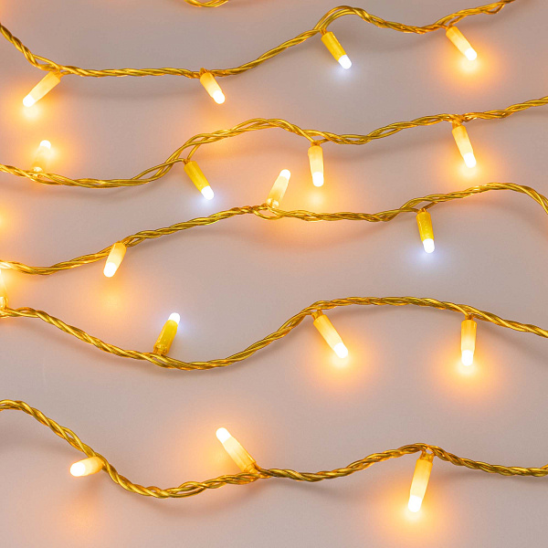 Светодиодная гирлянда ARD-STRING-CLASSIC-10000-YELLOW-100LED-MILK-FLASH Yellow (230V, 7W) (Ardecoled, IP65) Lednikoff