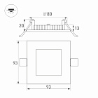 Светильник DL-93x93M-5W Day White (Arlight, IP40 Металл, 3 года) Lednikoff