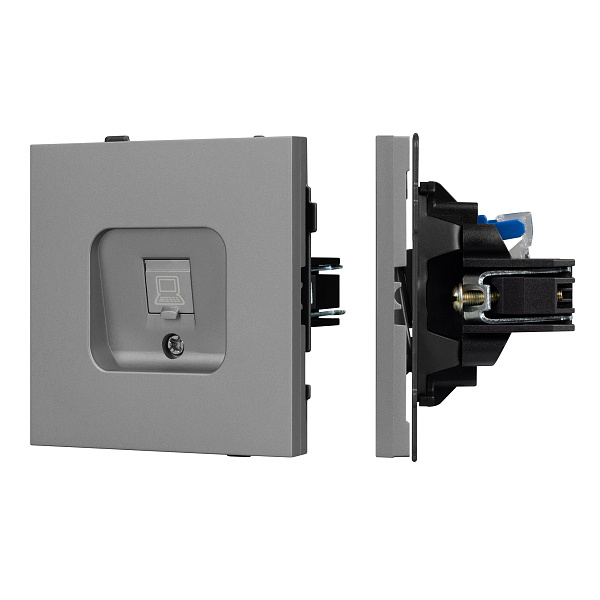 Механизм компьютерной розетки SCT-TENDO-MPC1-PL-GR (RJ-45, CAT6) (Arlight, Графитовый) Lednikoff