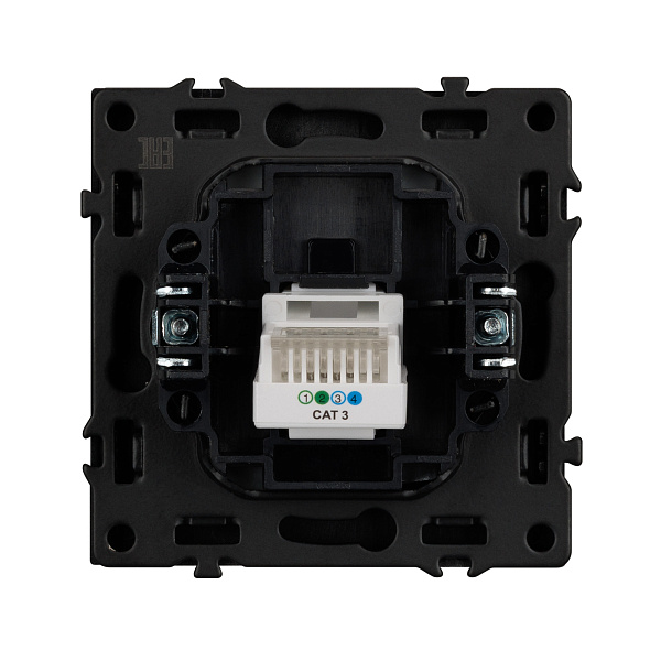 ARL NOBE Розетка телефонная софт-тач черный оникс SCT-MTL1-SFPL-BK (RJ-11, 4C) (Arlight, -) Lednikoff