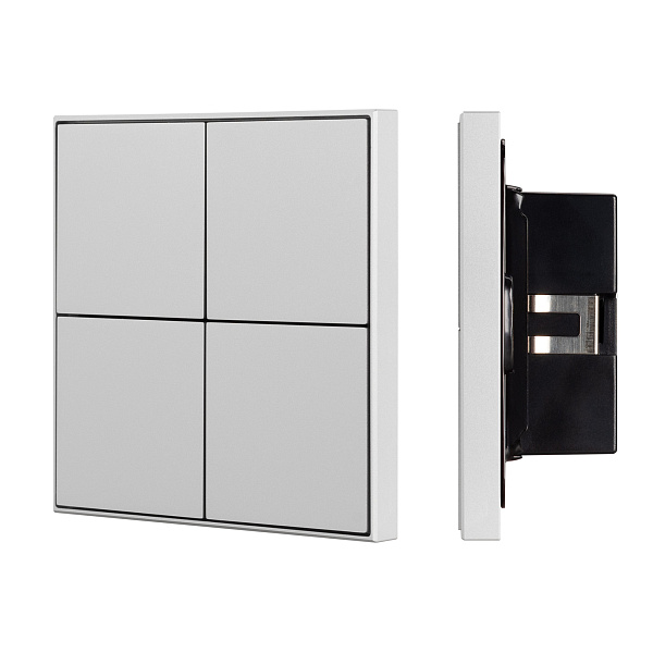 INTELLIGENT ARLIGHT Кнопочная панель KNX-304-23-IN Silver (BUS, Frame) (IARL, IP20 Металл, 2 года) Lednikoff