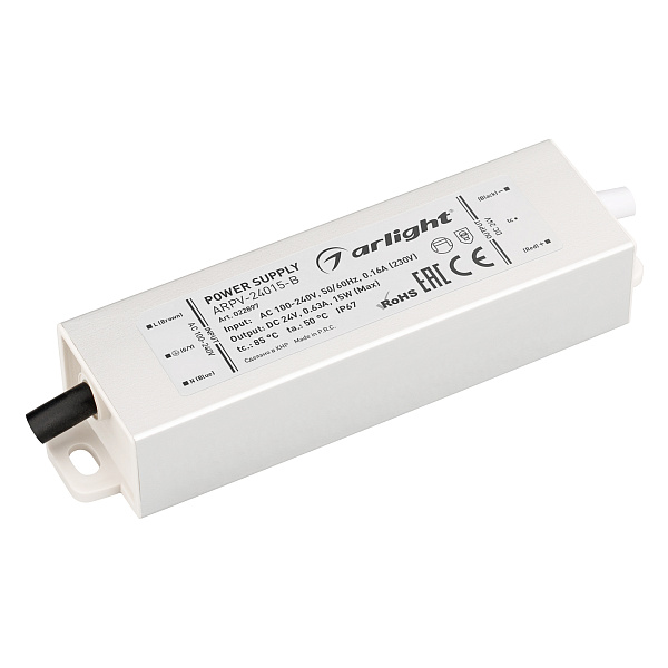 Блок питания ARPV-24015-B (24V, 0.6A, 15W) (Arlight, IP67 Металл, 3 года) Lednikoff