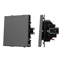 Механизм выключателя одноклавишный проходной SWT-NOBE-MKP1-SFPL-GR (230V, 10A) (Arlight, Серый базальт)