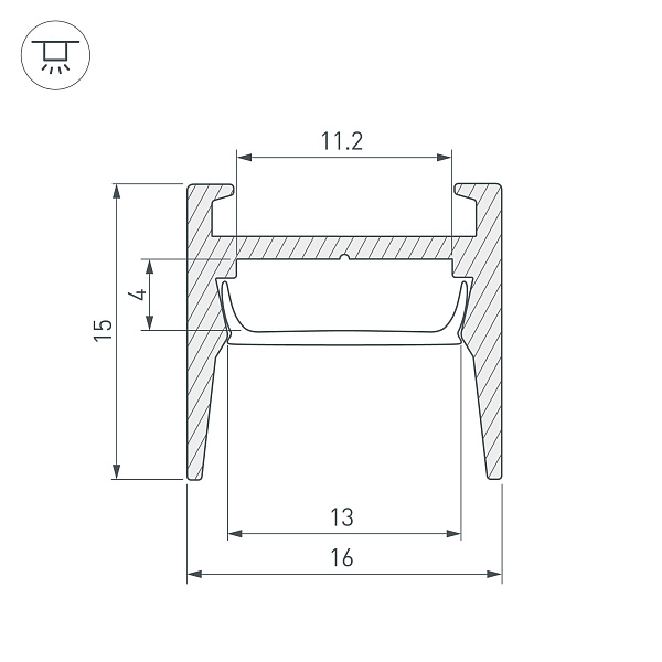 Профиль MIC-H-COMFY-2000 ANOD (Arlight, Алюминий) Lednikoff