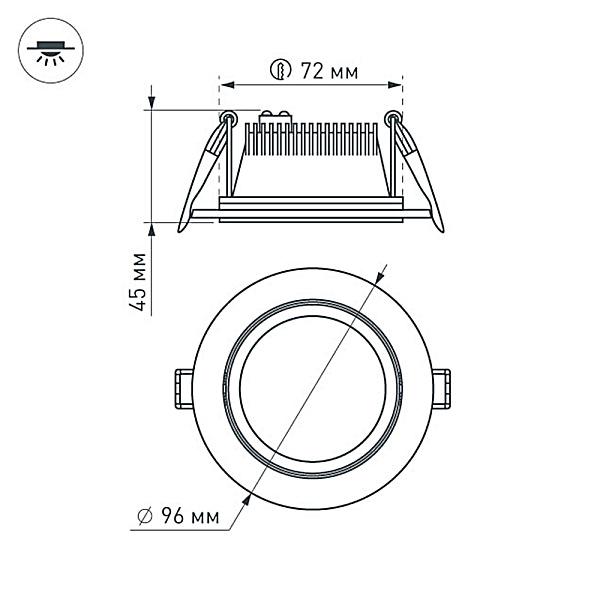 Светодиодная панель LT-R96WH 6W Day White 120deg (Arlight, IP40 Металл, 3 года) Lednikoff