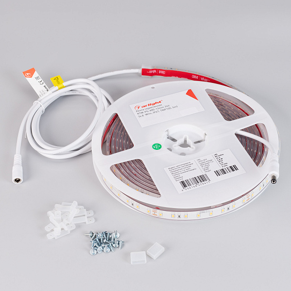 Светодиодная лента герметичная RTW-PS-A80-12mm 24V Warm2400 (4.8 W/m, IP67, TWP100, 5m) (Arlight, -) Lednikoff