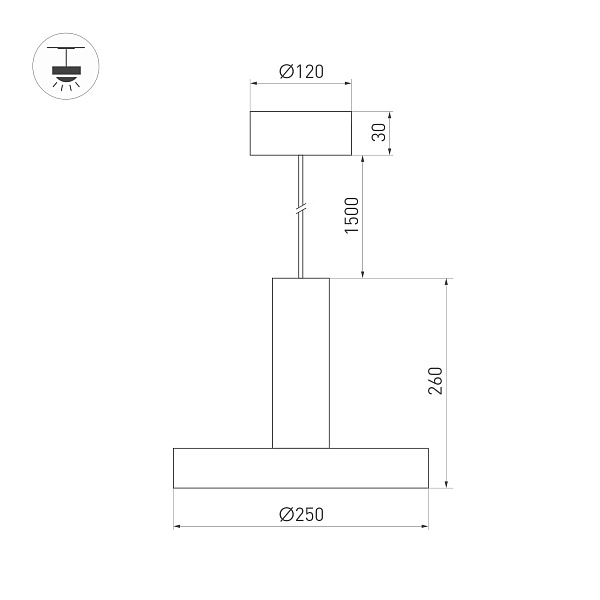 Светильник SP-ERIC-R250-8W Day4000 (WH, 120 deg, 230V) (Arlight, IP20 Металл, 3 года) Lednikoff