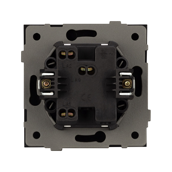Механизм выключателя одноклавишный проходной SWT-TENDO-MKP1-PL-GR (230V, 10A) (Arlight, Графитовый) Lednikoff