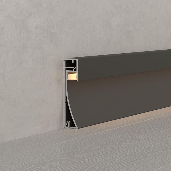 Профиль PLINTUS-H54-2000 BLACK (Arlight, Алюминий) Lednikoff