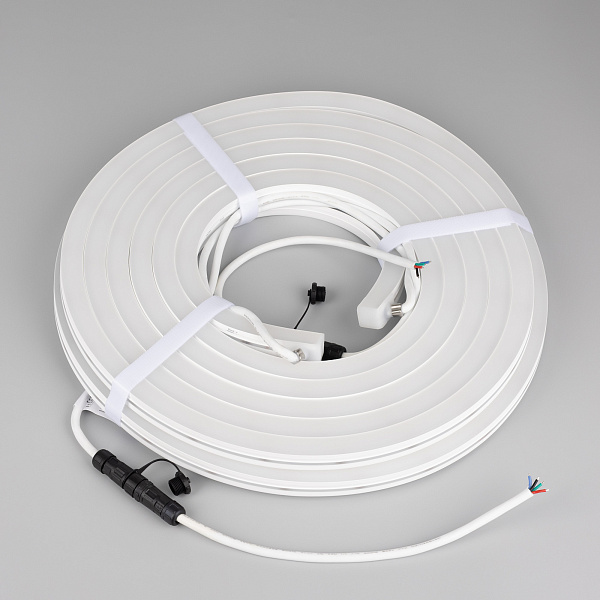 Светодиодная лента герметичная MOONLIGHT-PRO-SIDE-X360-16x16mm 24V RGB (12 W/m, IP67, 10m, wire x2) (Arlight, Вывод боковой, 5 лет)
