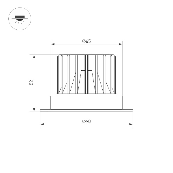 Светильник MS-ATLAS-TRIMLESS-R50-8W Warm3000 (BK, 32deg, 230V) (Arlight, IP20 Металл, 5 лет) Lednikoff