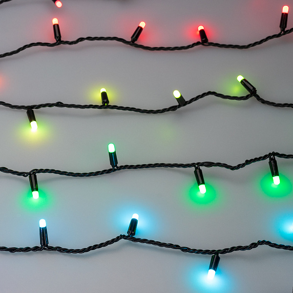 Светодиодная гирлянда ARD-STRING-CLASSIC-10000-BLACK-100LED-MILK-LIVE RGB-DMX (24V, 10W) (Ardecoled, IP65) Lednikoff