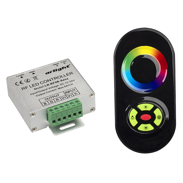 Контроллер LN-RF5B-Sens Black (12-24V,180-360W) (Arlight, IP20 Металл, 1 год) Lednikoff