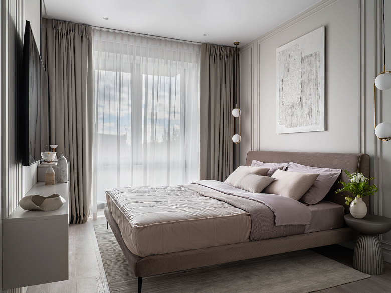 Жилой интерьер квартиры в ЖК "Метрополия"