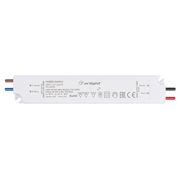 Блок питания ARPV-SP-24018 (24V, 0.75A, 18W) (Arlight, IP67 Пластик, 5 лет) Lednikoff