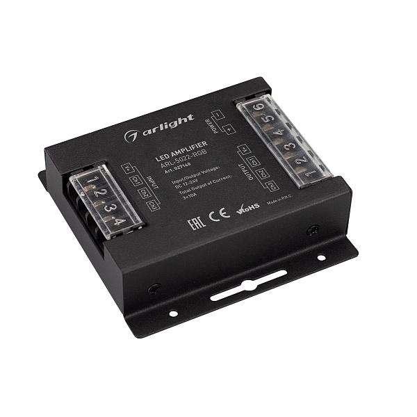 Усилитель ARL-5022-RGB (12-24V, 3x10A, 360-720W) (Arlight, IP20 Металл, 3 года) Lednikoff