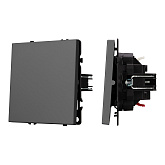 ARL NOBE Выключатель проходной 1 кл софт-тач серый базальт SWT-MKP1-SFPL-GR (250V, 10A) (Arlight, -)