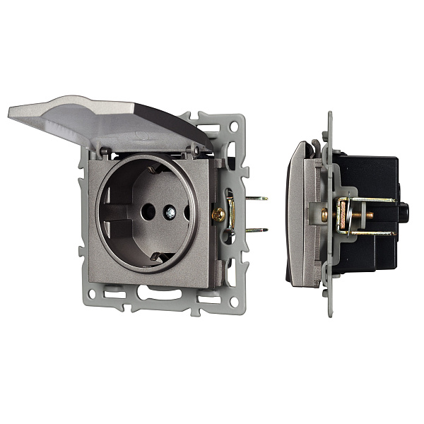 Механизм розетки влагозащищённый SCT-MCP-PL-GR (250V, 16A) (Arlight, -) Lednikoff