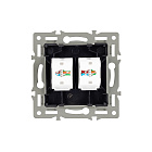 Механизм компьютерной розетки двойной SCT-MPC2-PL-BK (RJ-45, CAT6) (Arlight, -) Lednikoff