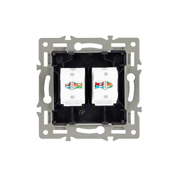 Механизм компьютерной розетки двойной SCT-MPC2-PL-BK (RJ-45, CAT6) (Arlight, -) Lednikoff
