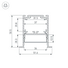 Профиль SL-LINIA52-3L-F-2000 ANOD (Arlight, Алюминий) Lednikoff