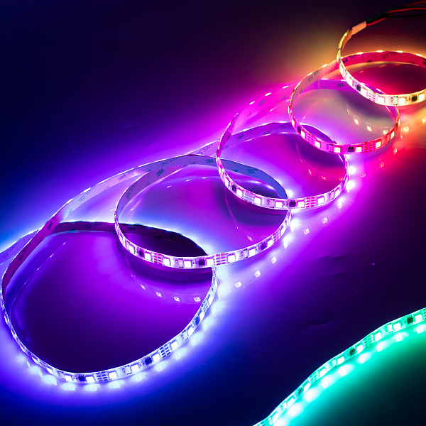 Светодиодная лента SPI-5000SE-5060-60 12V Cx3 RGB-Auto (10mm, 13.2W/m, IP65) (Arlight, Закрытый, IP65) Lednikoff