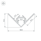 Профиль ARH-DECORE-S12-EXT-F-2000 ANOD внешний (Arlight, Алюминий) Lednikoff