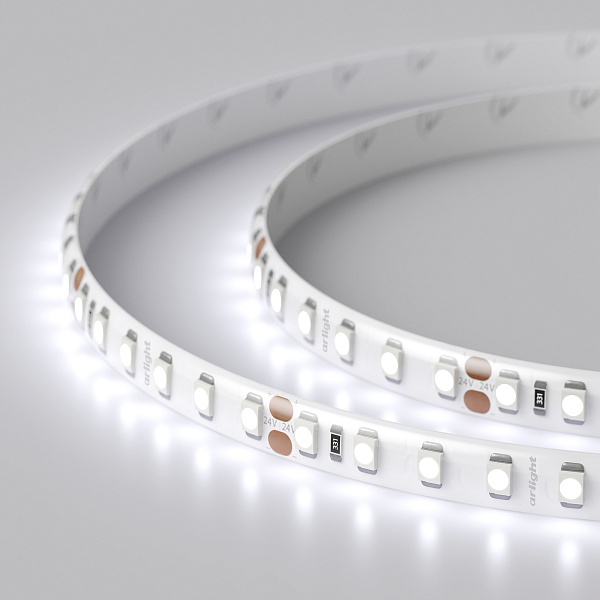 Светодиодная лента RTW 2-5000SE 24V Cool 2x (3528, 600 LED, LUX) (Arlight, 9.6 Вт/м, IP65) Lednikoff