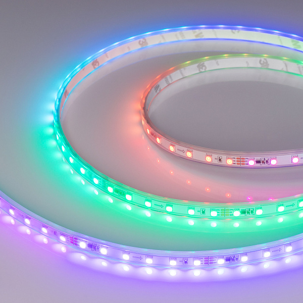 Светодиодная лента герметичная SPI-P-F72-11mm 24V RGB-PX6 (14.4 W/m, IP66, 3535, 5m) (Arlight, бегущий огонь) Lednikoff