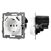 Механизм розетки с USB зарядкой SCT-MUAA-PL-WH-V (250V, 16A) (Arlight, -)