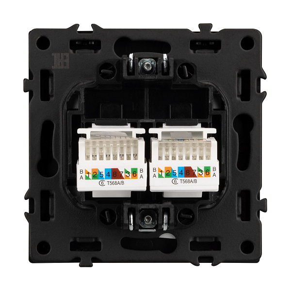 ARL NOBE Розетка компьютерная двойная софт-тач серый базальт SCT-MPC2-SFPL-GR (2хRJ-45, CAT6) (Arlight, -) Lednikoff