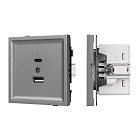 Механизм USB розетки SCT-TENDO-MUAC-PL-GR (5V, 3A, QC3) (Arlight, Графитовый) Lednikoff