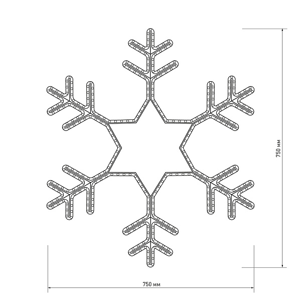 Фигура cветодиодная ARD-SNOWFLAKE-M4-750x750-324LED White (230V, 18W) (Ardecoled, IP65) Lednikoff