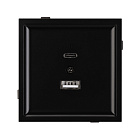 Механизм USB розетки SCT-TENDO-MUAC-PL-BK (5V, 3A, QC3) (Arlight, Черный) Lednikoff
