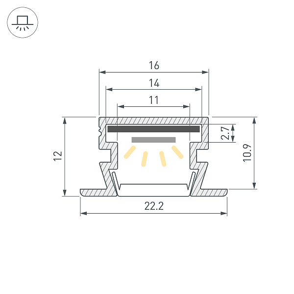 Профиль PDS-FS-3000 ANOD BLACK (Arlight, Алюминий) Lednikoff